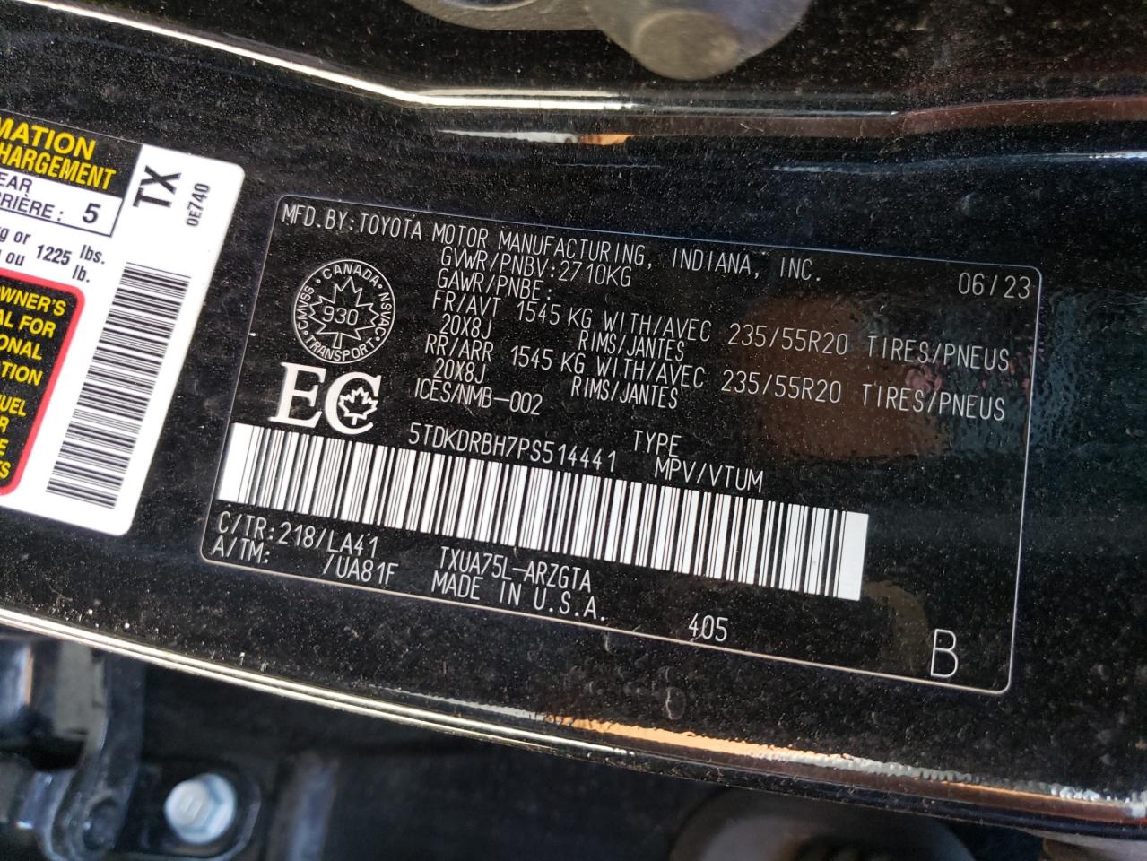 5TDKDRBH7PS514441 TOYOTA HIGHLANDER 2023
