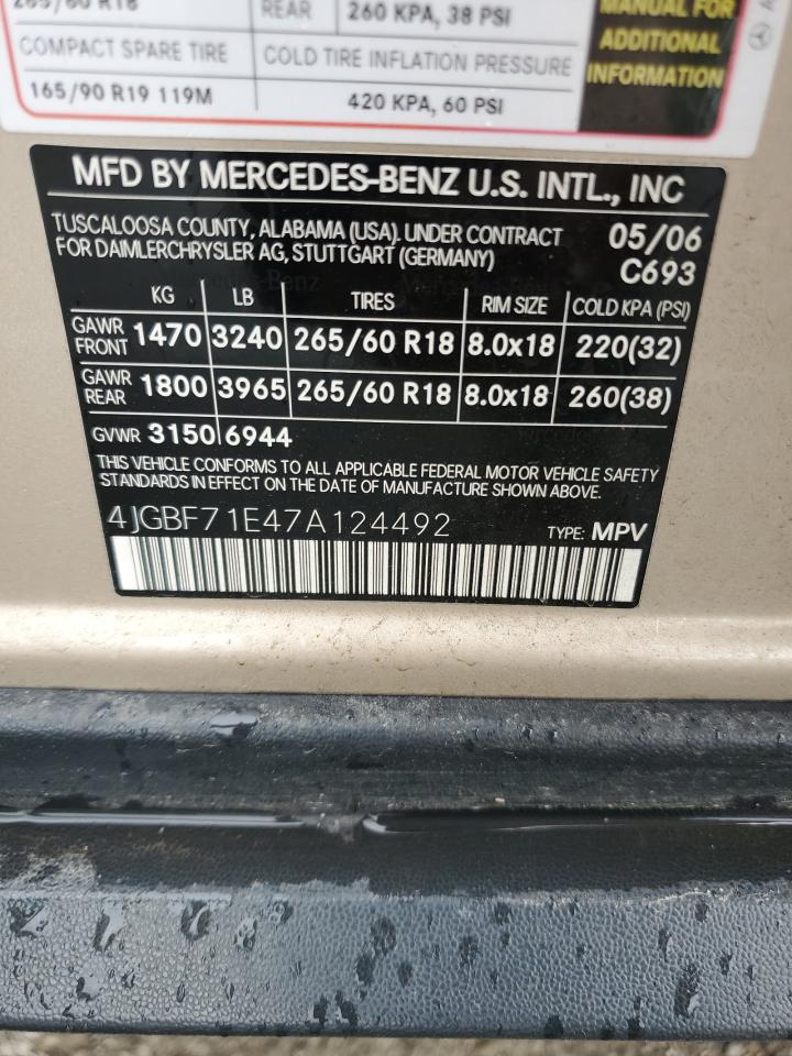 2007 Mercedes-Benz Gl 450 4Matic VIN: 4JGBF71E47A124492 Lot: 51971585