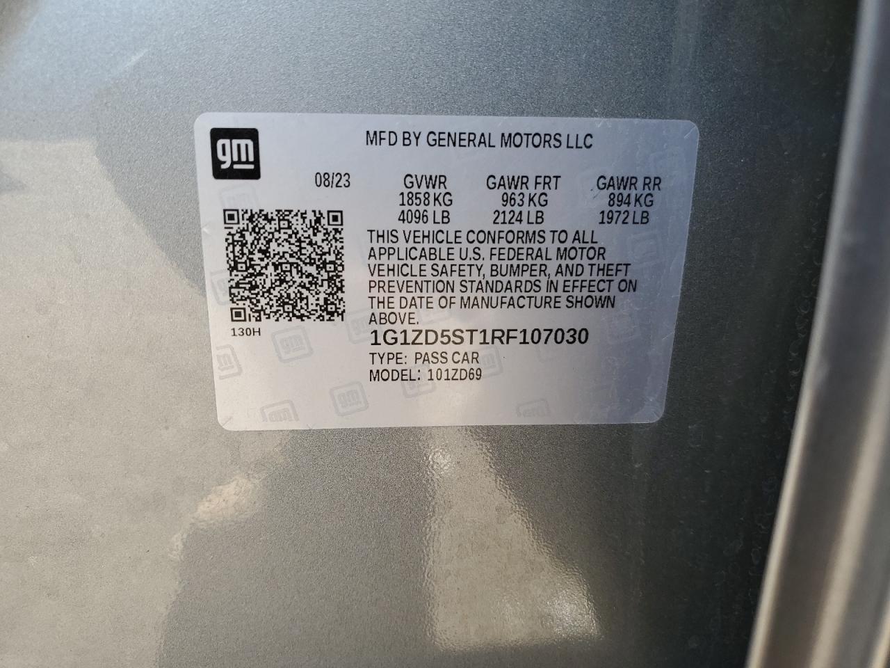 1G1ZD5ST1RF107030 CHEVROLET MALIBU 2024