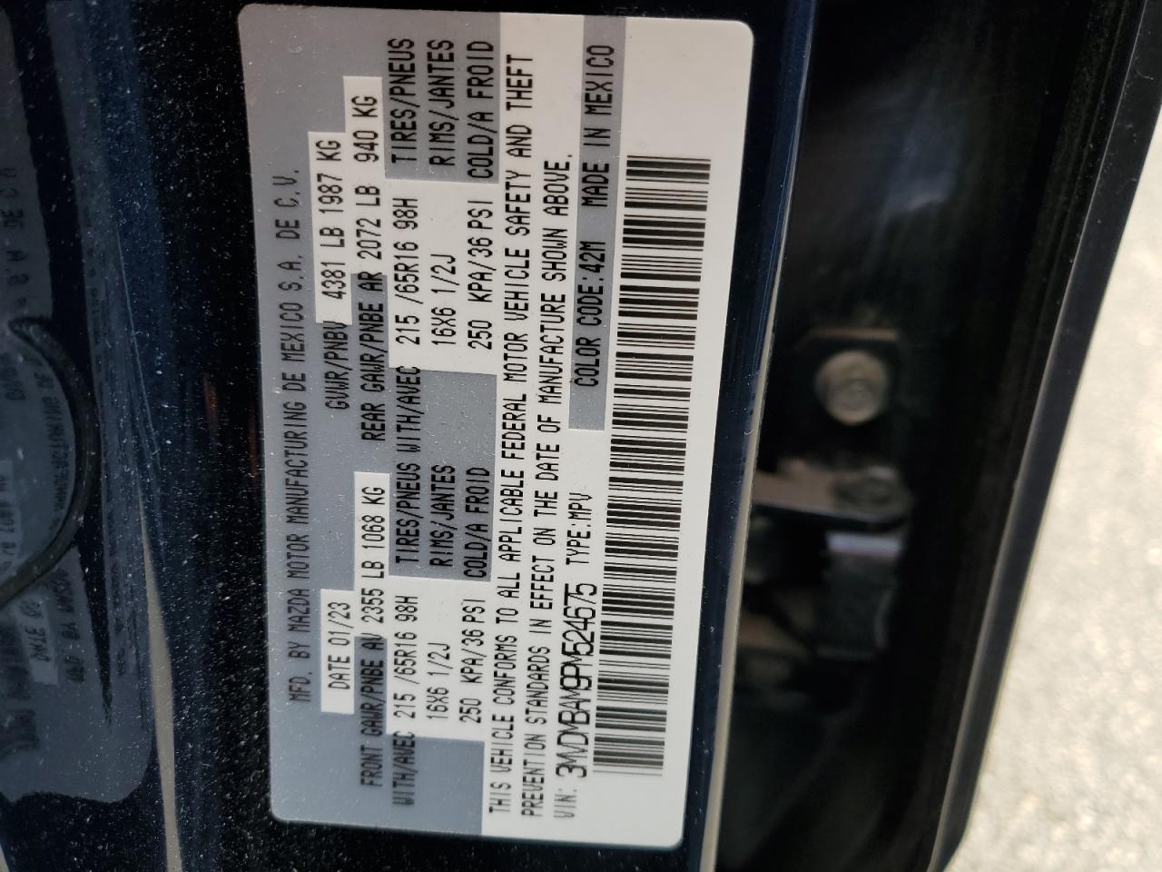 2023 Mazda Cx-30 VIN: 3MVDMBAM9PM524675 Lot: 51523015