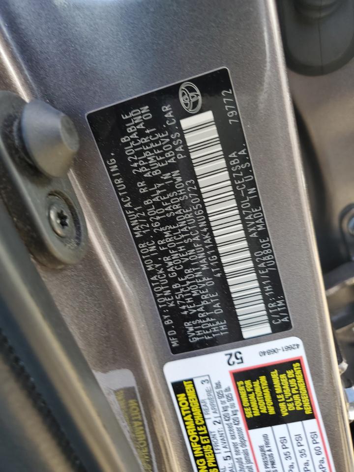 2022 Toyota Camry Se VIN: 4T1G11AK4NU650723 Lot: 54881185
