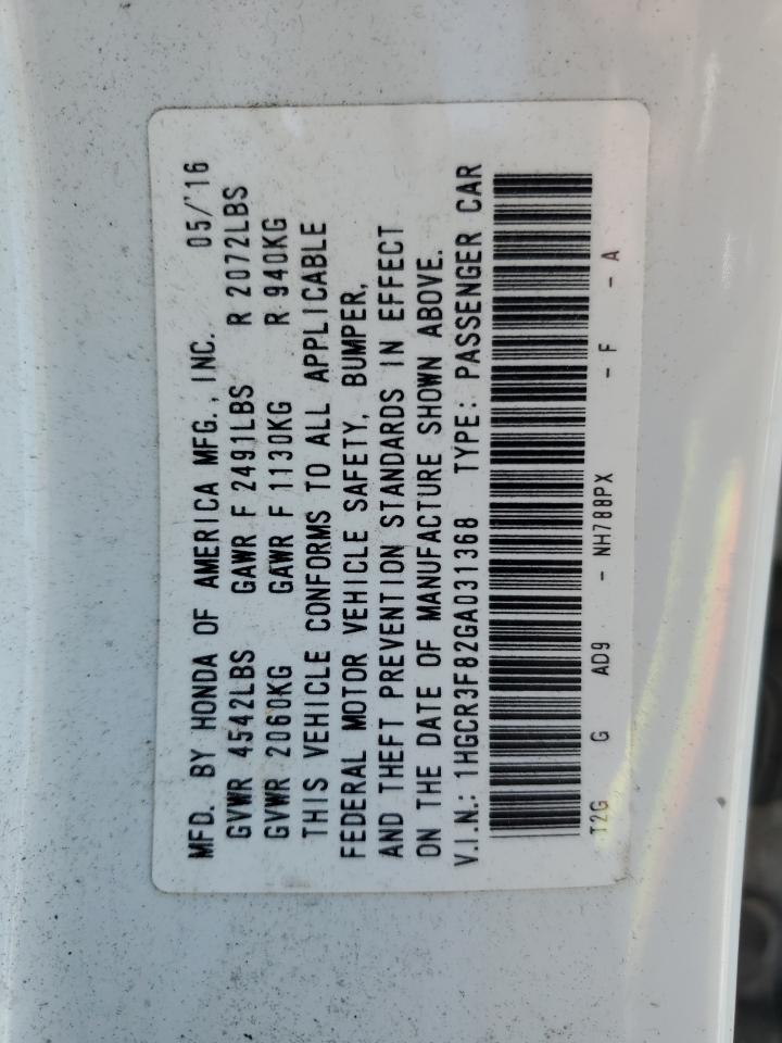 1HGCR3F82GA031368 HONDA ACCORD 2016