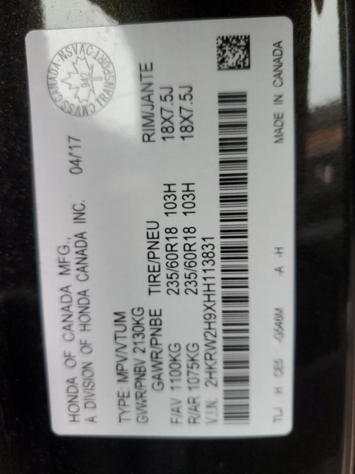 2HKRW2H9XHH113831 HONDA CRV 2017