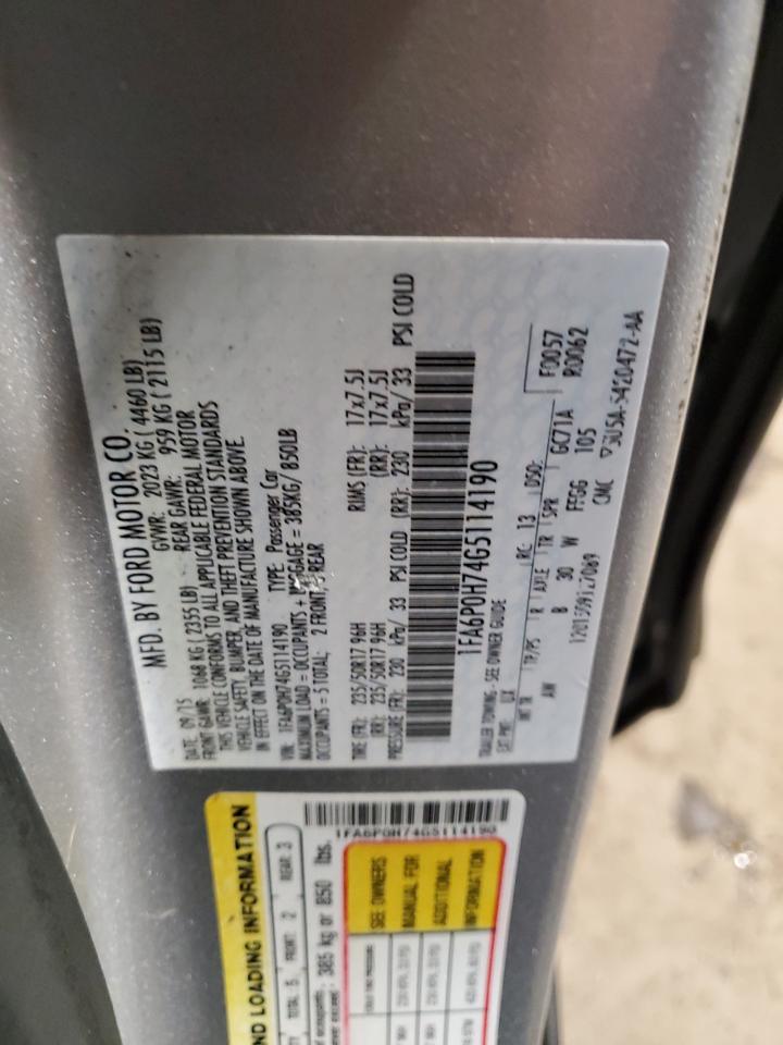 2016 Ford Fusion Se VIN: 1FA6P0H74G5114190 Lot: 52516295