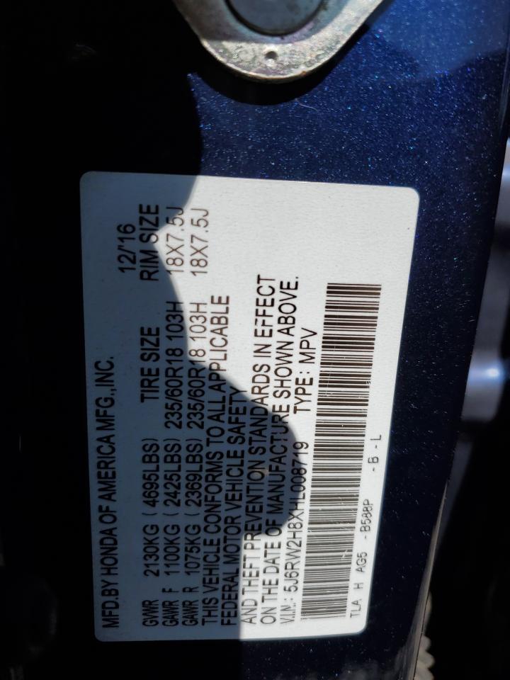 5J6RW2H8XHL008719 HONDA CRV 2017