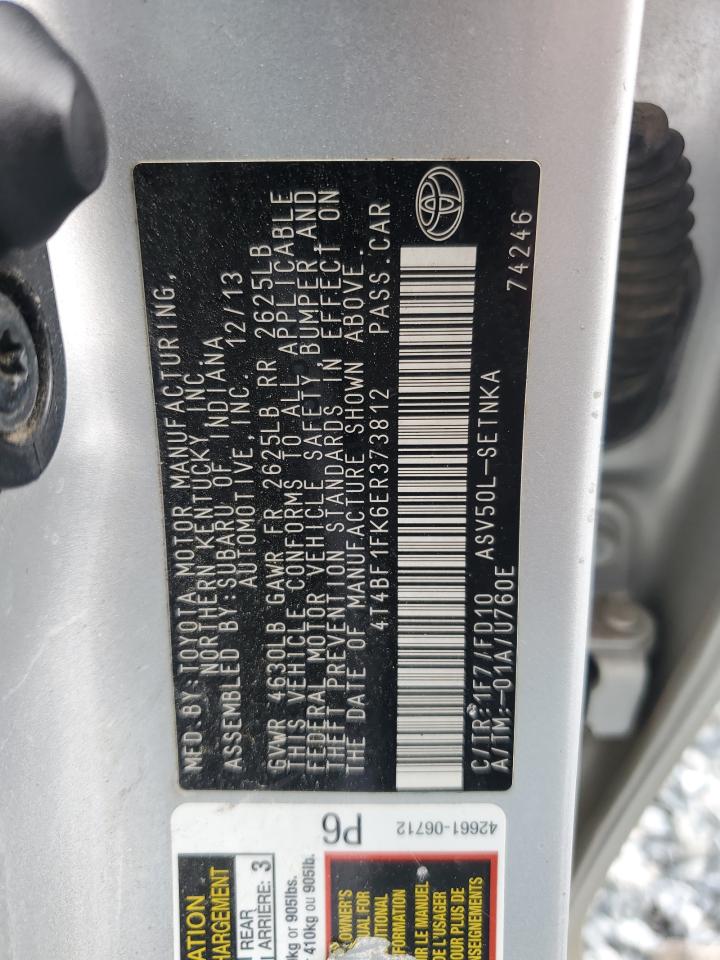 2014 Toyota Camry L VIN: 4T4BF1FK6ER373812 Lot: 54915885