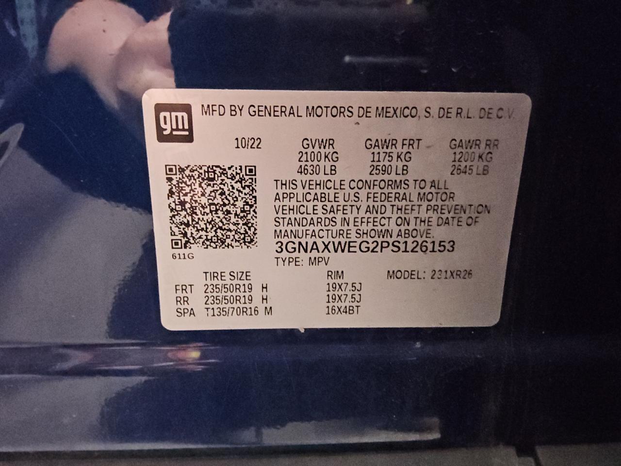 2023 Chevrolet Equinox at MA - Assonet, Copart lot 53399455