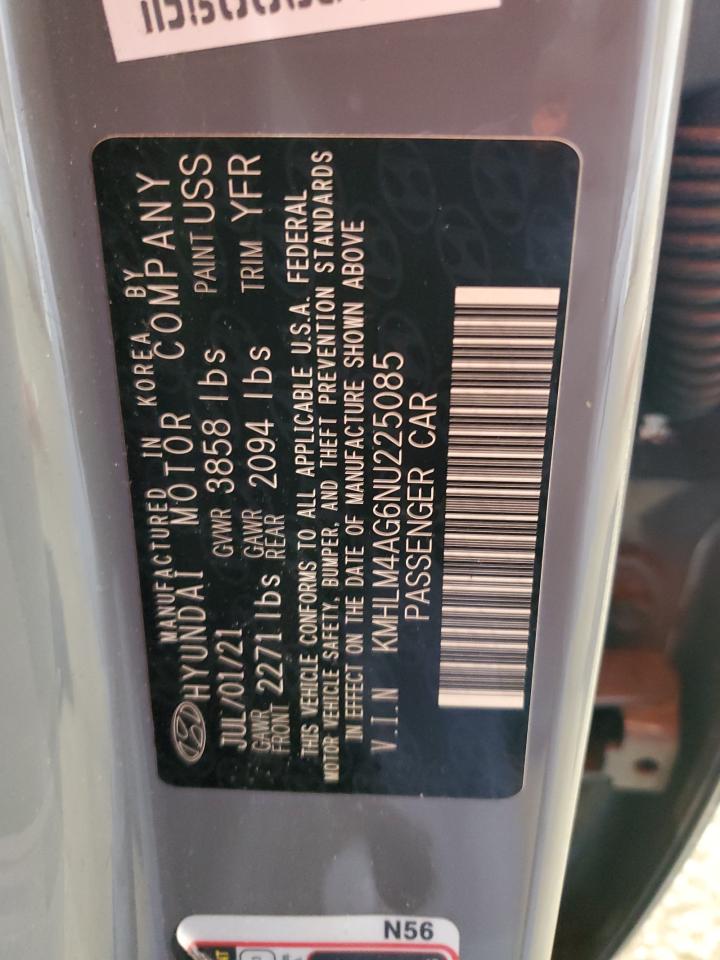 2022 Hyundai Elantra Sel VIN: KMHLM4AG6NU225085 Lot: 53078895