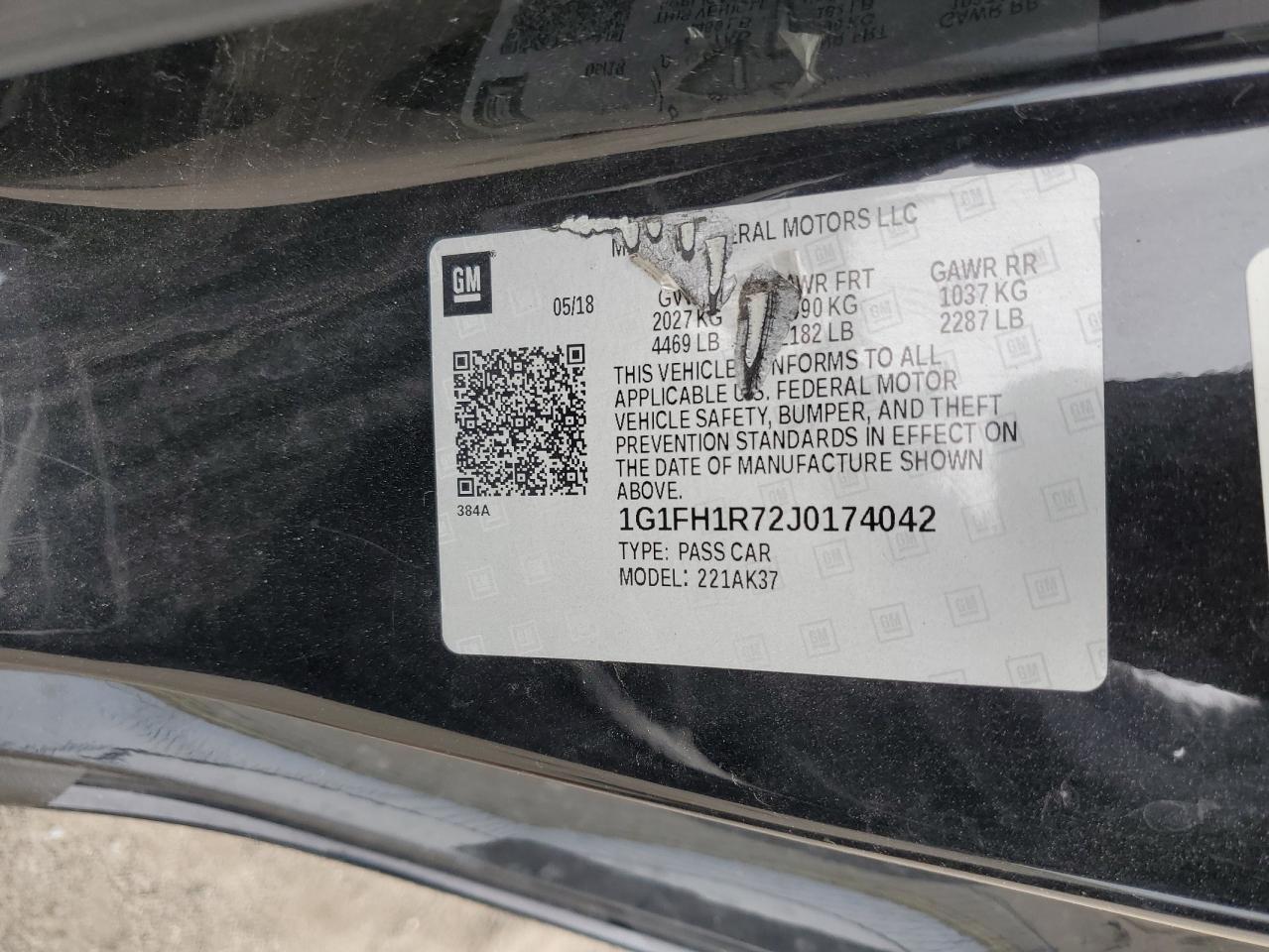 1G1FH1R72J0174042 CHEVROLET CAMARO 2018