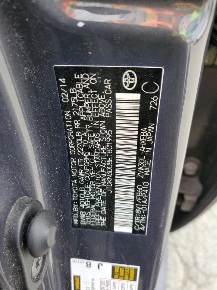 2014 Toyota Prius VIN: JTDKN3DU8E1801995 Lot: 52741375