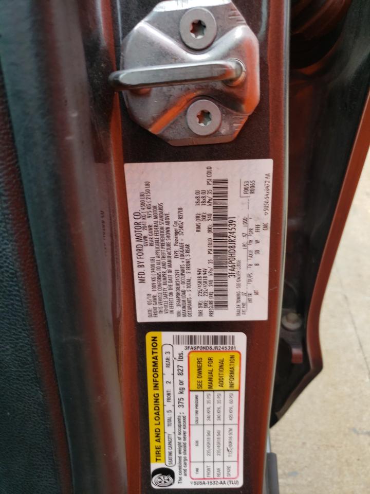 3FA6P0HD8JR245391 FORD FUSION 2018
