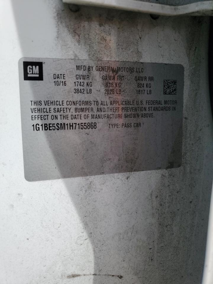 1G1BE5SM1H7155868 CHEVROLET CRUZE 2017