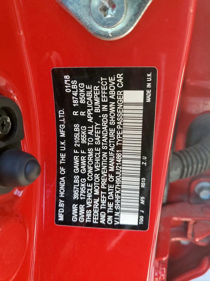SHHFK7H90JU214861 HONDA CIVIC 2018