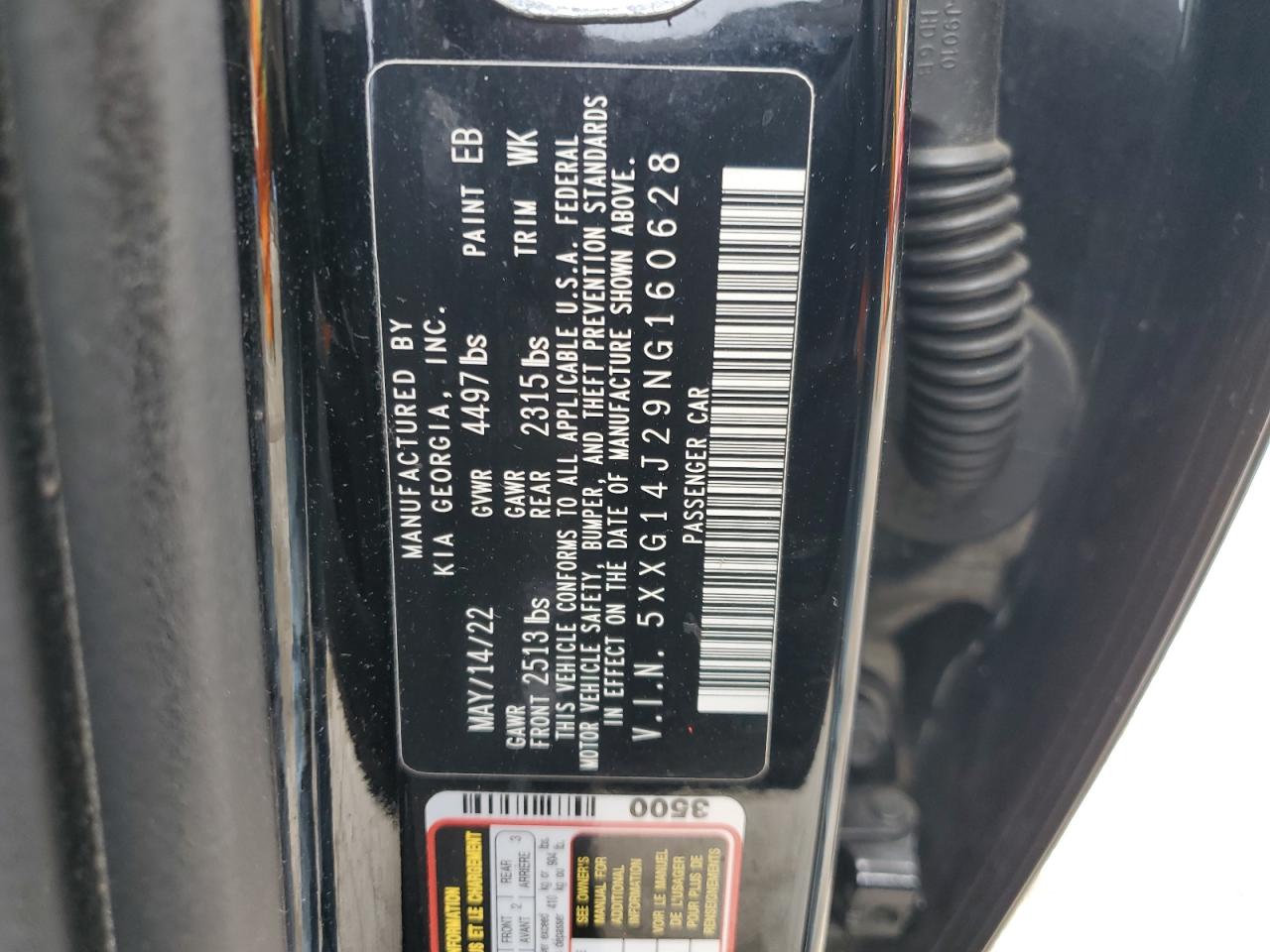 2022 Kia K5 Lxs VIN: 5XXG14J29NG160628 Lot: 52247755