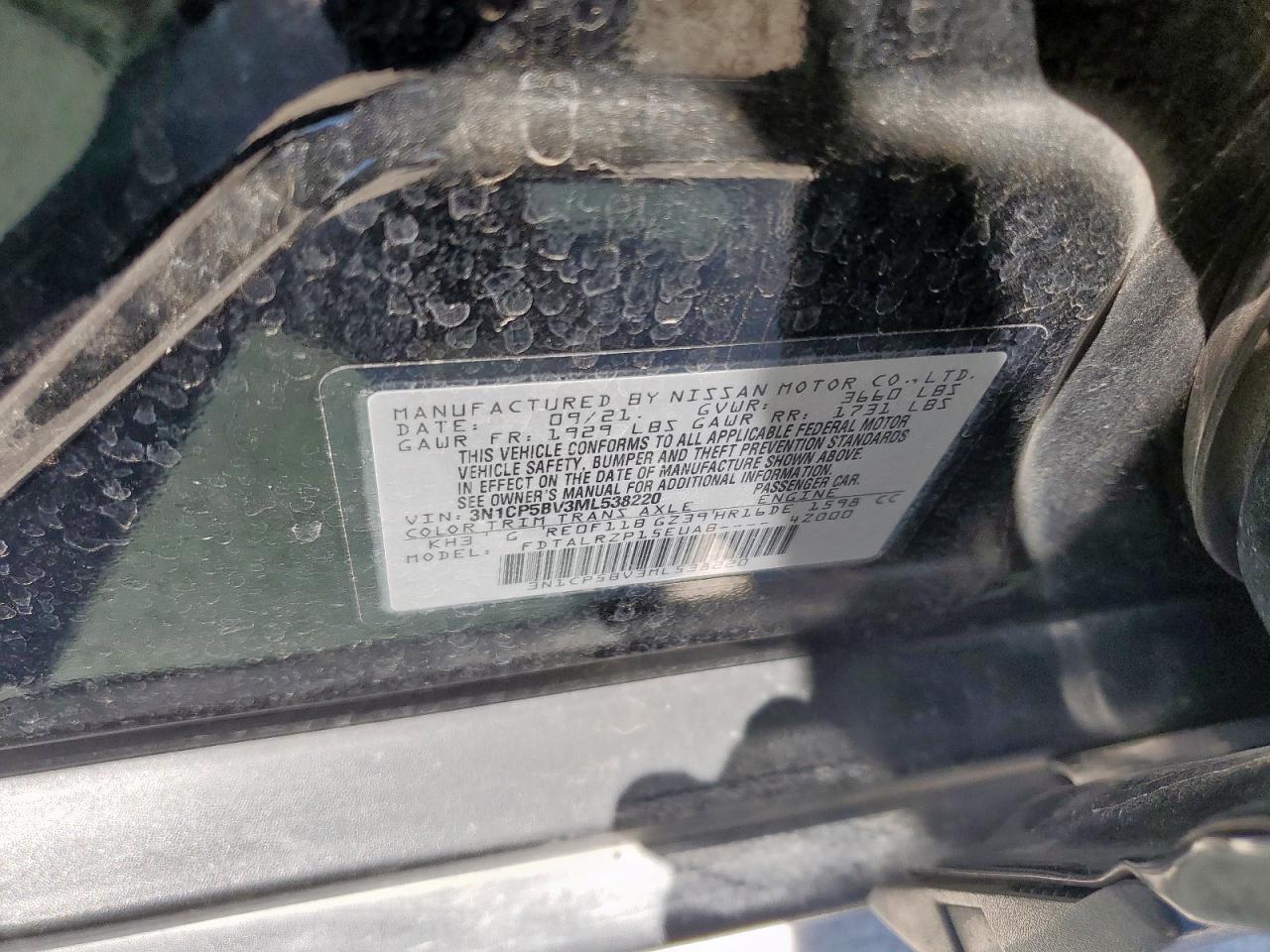 3N1CP5BV3ML538220 NISSAN KICKS 2021