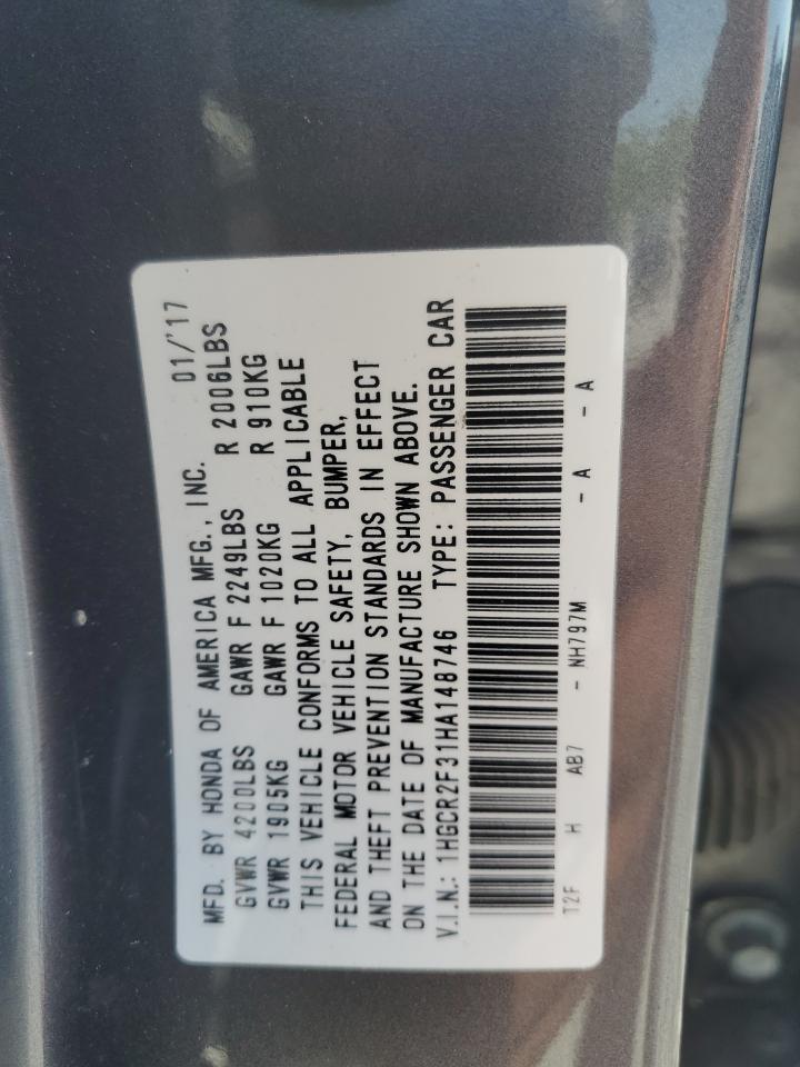 1HGCR2F31HA148746 HONDA ACCORD 2017