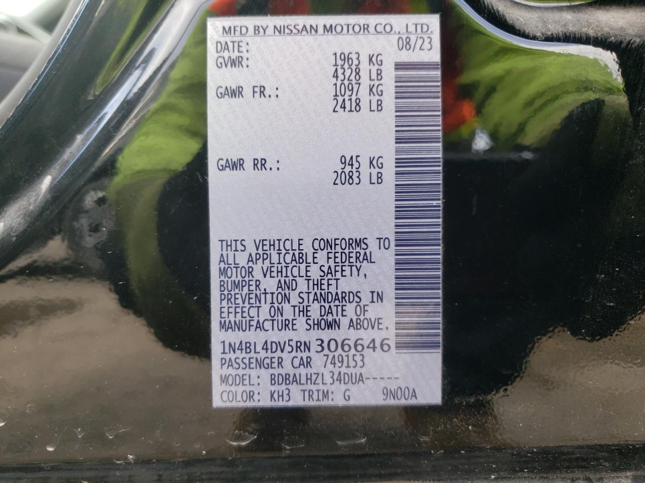 1N4BL4DV5RN306646 NISSAN ALTIMA 2024