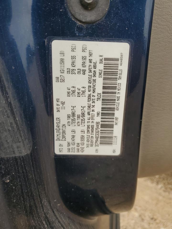 2003 Dodge Ram 3500 St VIN: 3D7MA48C63G754496 Lot: 50616235