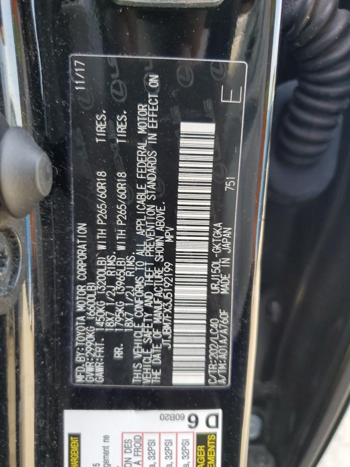2018 Lexus Gx 460 VIN: JTJBM7FX3J5192199 Lot: 54669665