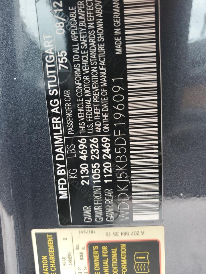 2013 Mercedes-Benz E 350 VIN: WDDKJ5KB5DF196091 Lot: 54760045