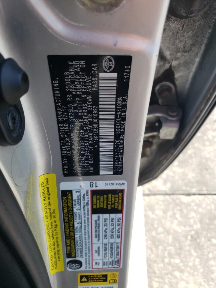 2013 Toyota Avalon Base VIN: 4T1BK1EB9DU010992 Lot: 54502995