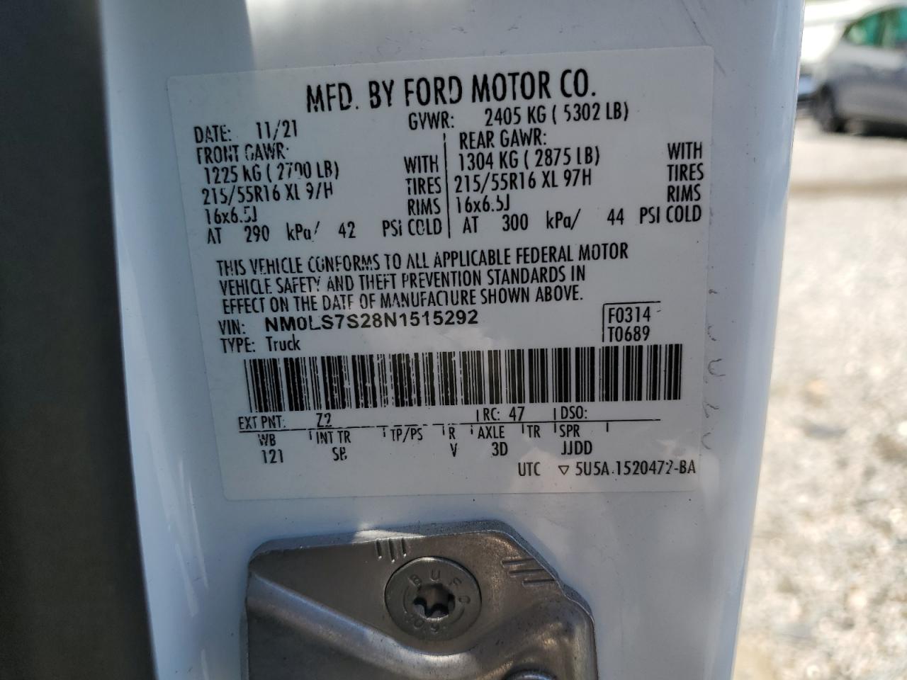 NM0LS7S28N1515292 FORD TRANSIT 2022