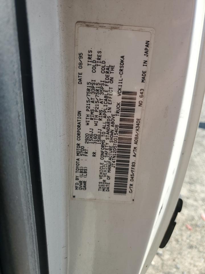 1996 Toyota T100 Xtracab VIN: JT4TN12D5T0015408 Lot: 52542255