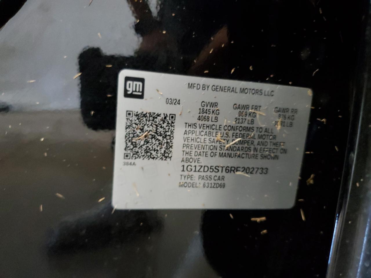 1G1ZD5ST6RF202733 CHEVROLET MALIBU 2024