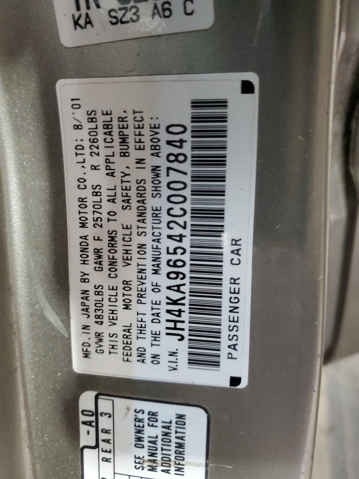 2002 Acura 3.5Rl VIN: JH4KA96542C007840 Lot: 53459615