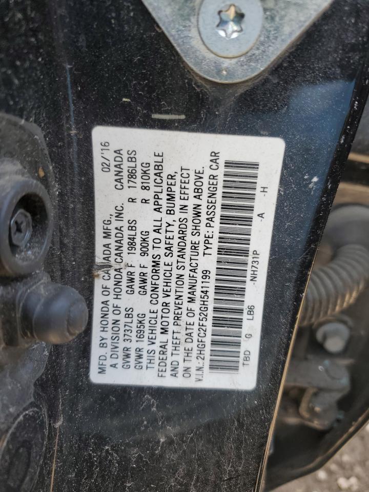 2HGFC2F52GH541199 HONDA CIVIC 2016