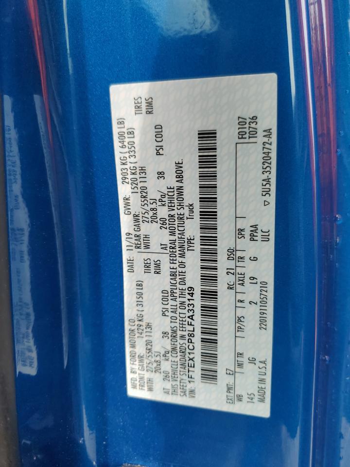 1FTEX1CP8LFA33149 FORD F-150 2020