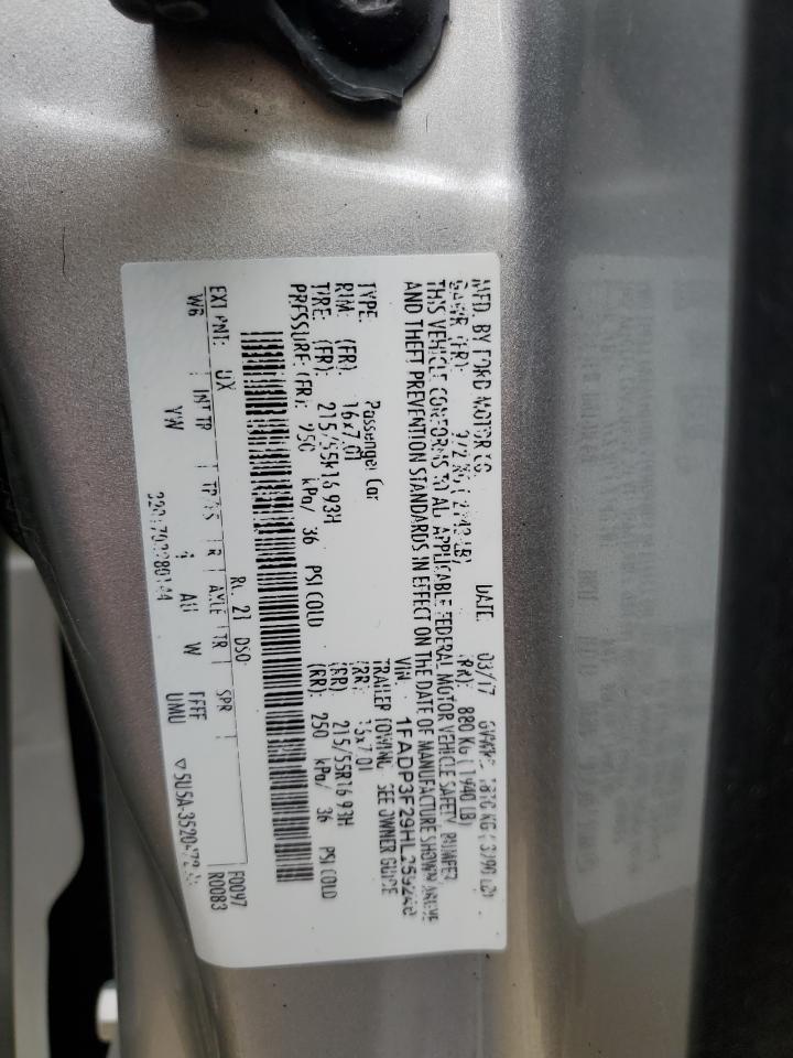 2017 Ford Focus Se VIN: 1FADP3F29HL259240 Lot: 54578665
