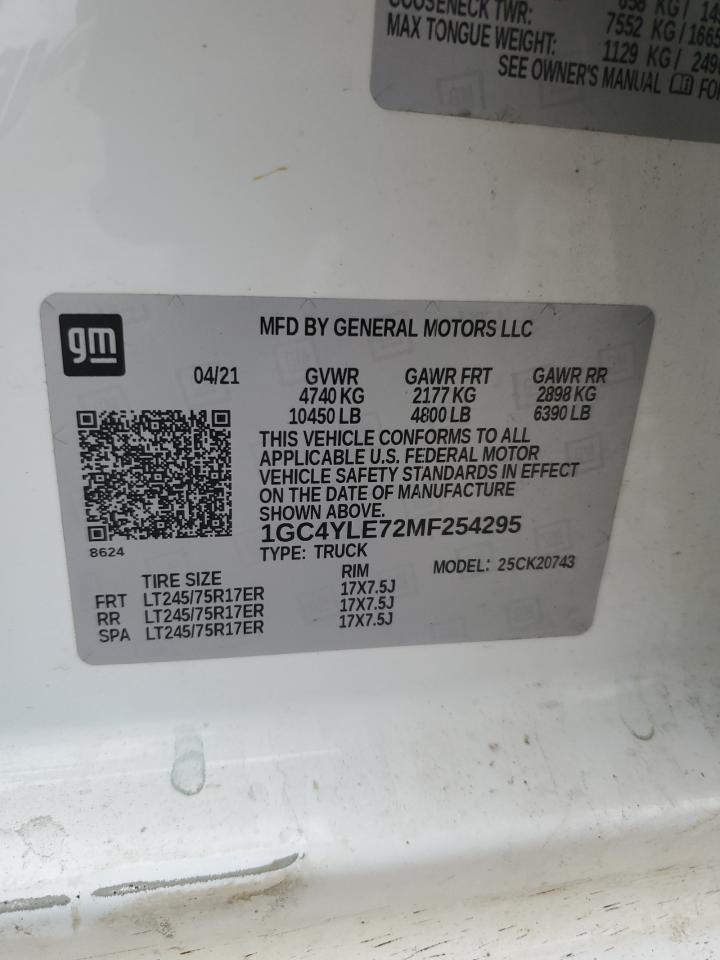 2021 Chevrolet Silverado K2500 Heavy Duty VIN: 1GC4YLE72MF254295 Lot: 54520625