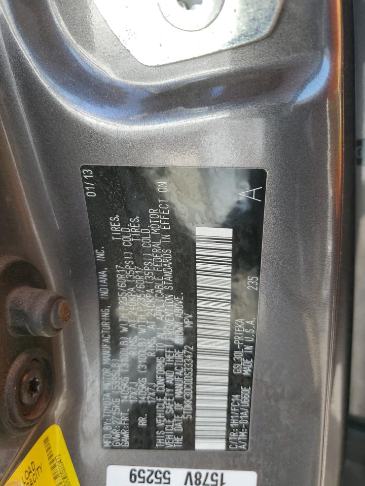 5TDKK3DC0DS333472 2013 Toyota Sienna Le