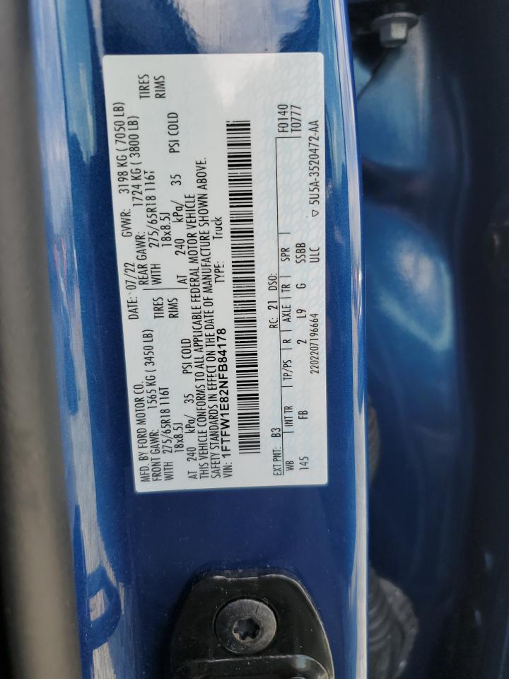 1FTFW1E82NFB84178 FORD F-150 2022