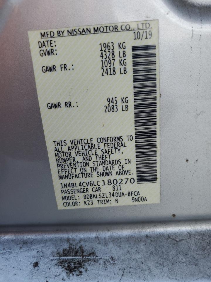 1N4BL4CV6LC180270 NISSAN ALTIMA 2020