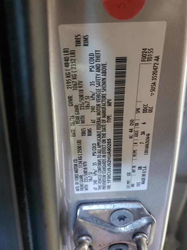 1FMCU9J92HUA90285 FORD ESCAPE 2017