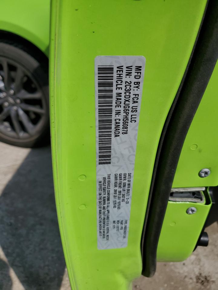 2023 Dodge Charger Sxt VIN: 2C3CDXJG6PH560878 Lot: 53486565