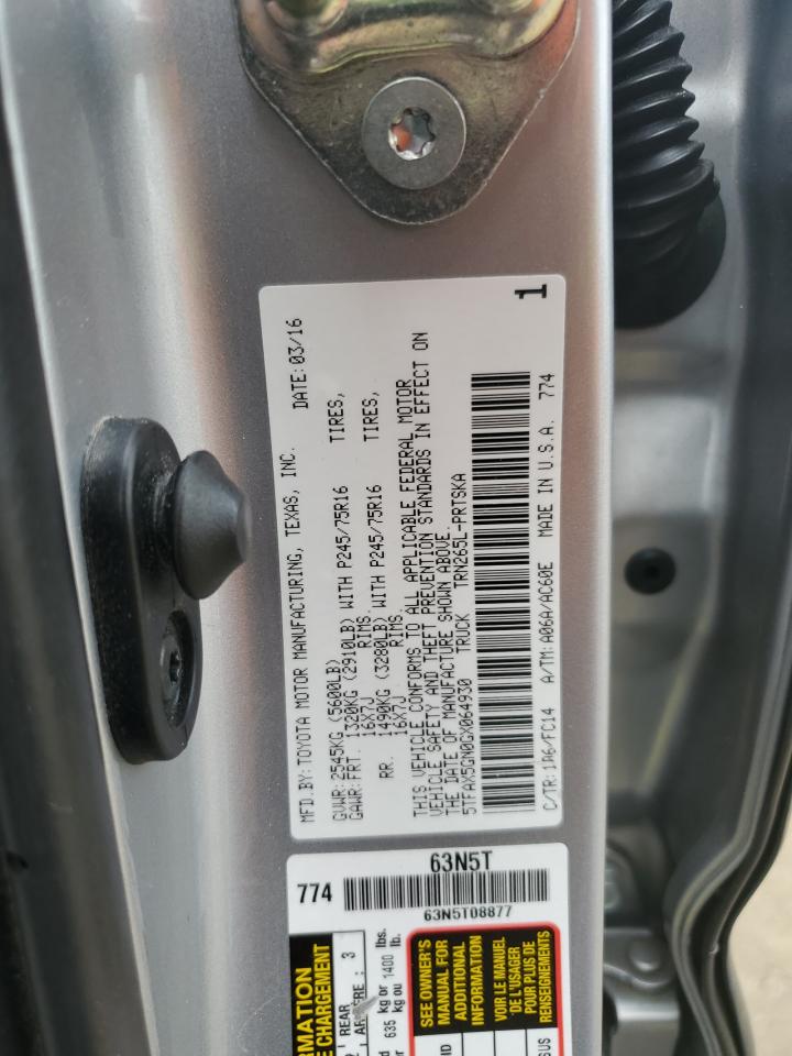 5TFAX5GN0GX064930 TOYOTA TACOMA 2016