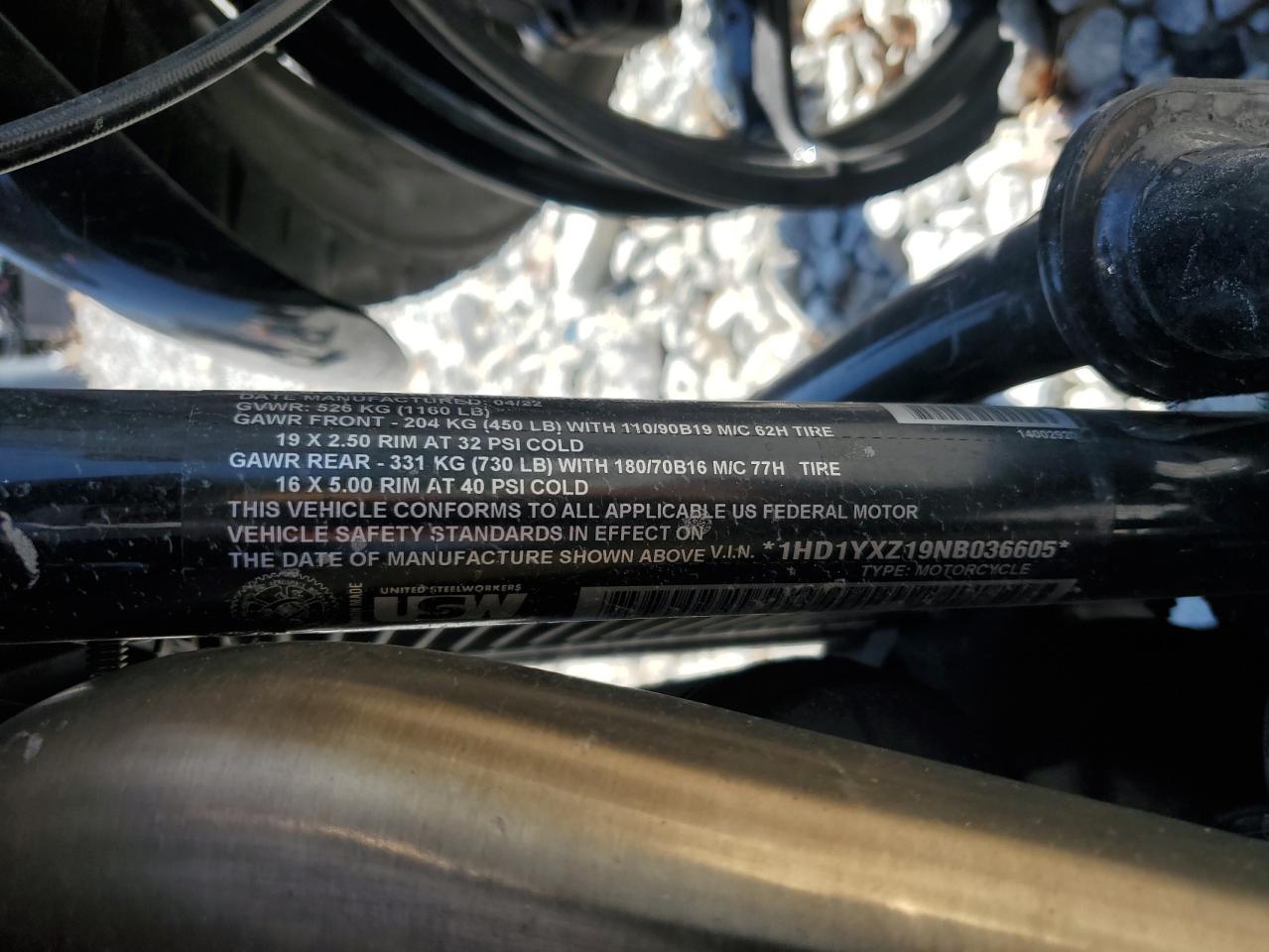 2022 Harley-Davidson Fxlrst VIN: 1HD1YXZ19NB036605 Lot: 53365595