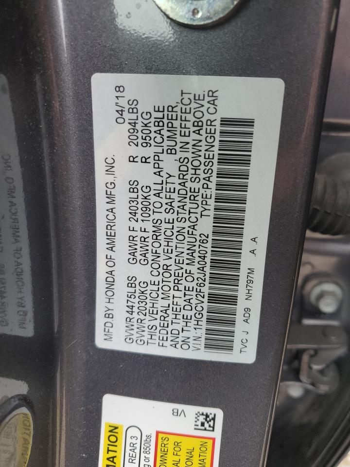 1HGCV2F62JA040762 HONDA ACCORD 2018