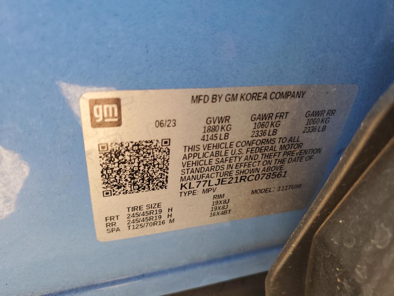 KL77LJE21RC078561 CHEVROLET TRAX 2RS 2024