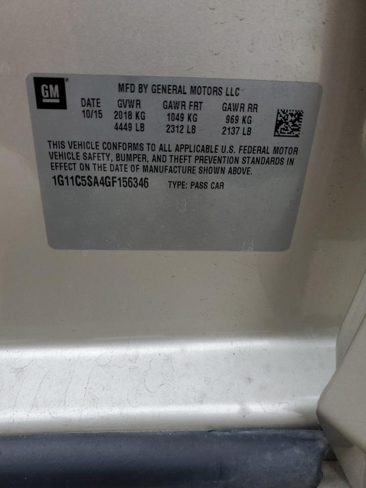 1G11C5SA4GF156346 CHEVROLET MALIBU 2016
