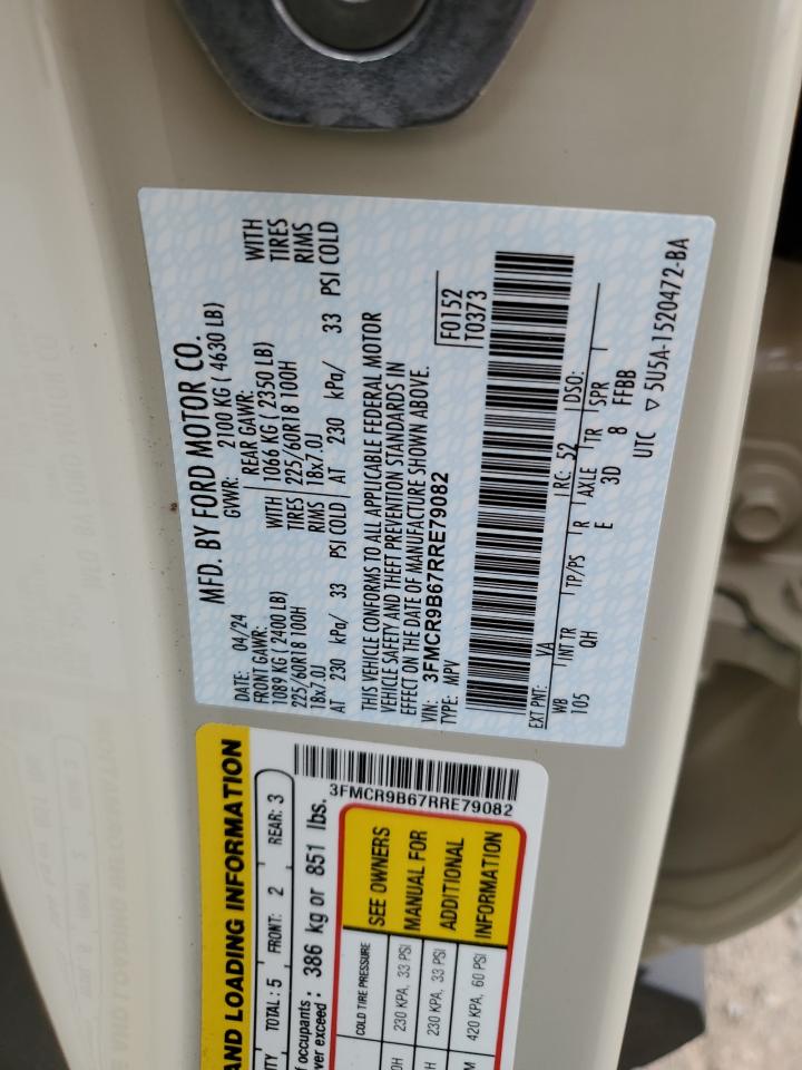 2024 Ford Bronco Sport Big Bend VIN: 3FMCR9B67RRE79082 Lot: 51181735