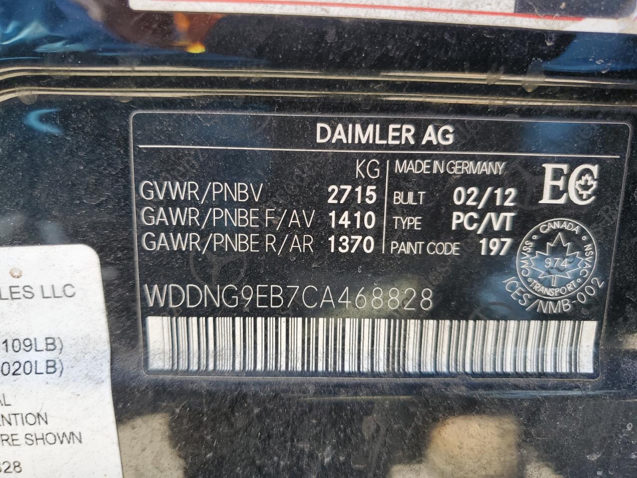 2012 Mercedes-Benz S 550 4Matic VIN: WDDNG9EB7CA468828 Lot: 54895855