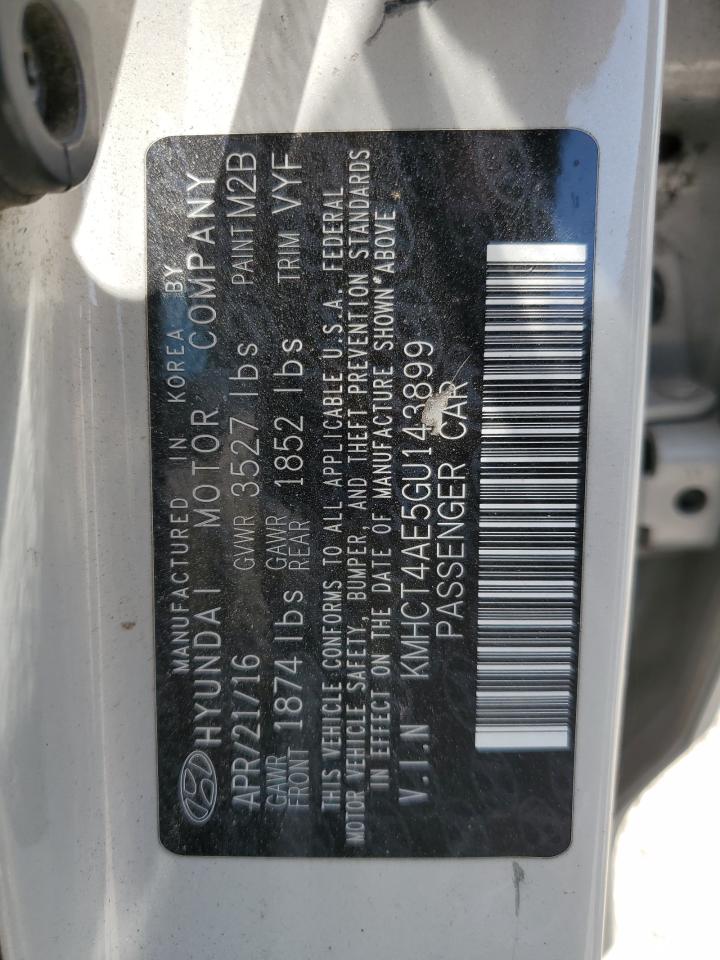2016 Hyundai Accent Se VIN: KMHCT4AE5GU143899 Lot: 53070955