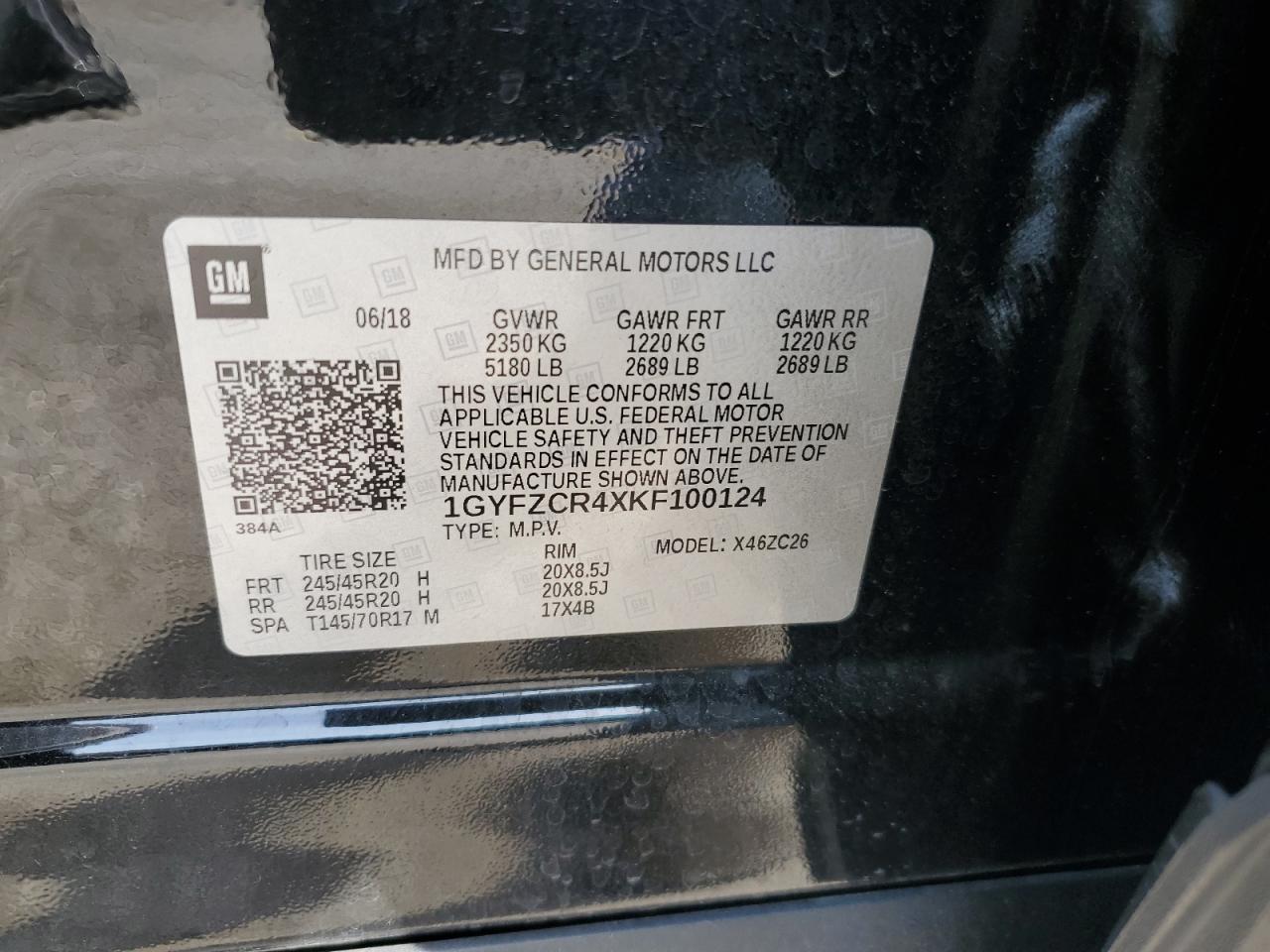 2019 Cadillac Xt4 Premium Luxury VIN: 1GYFZCR4XKF100124 Lot: 54249845