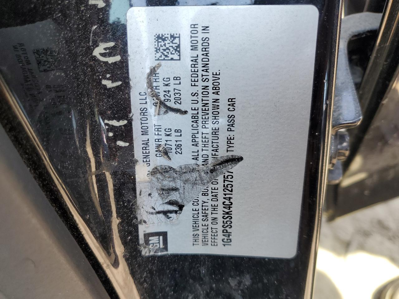 2012 Buick Verano VIN: 1G4PS5SK4C4125757 Lot: 56972725