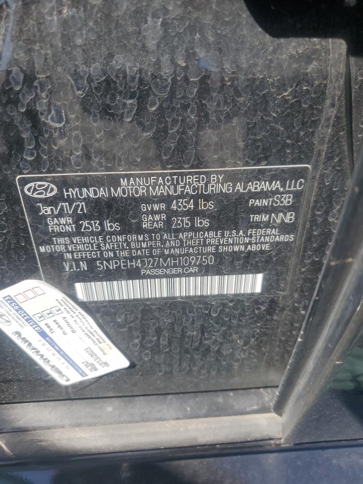 2021 Hyundai Sonata Limited VIN: 5NPEH4J27MH109750 Lot: 53208425