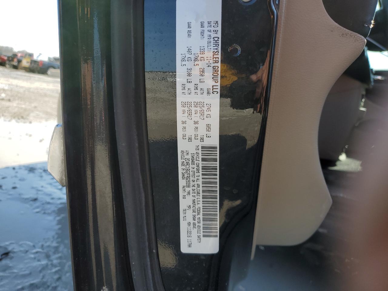 2015 Chrysler Town & Country Touring VIN: 2C4RC1BG2FR629398 Lot: 52122315